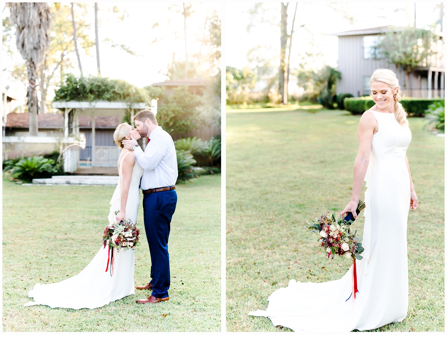 bride and groom on wedding day