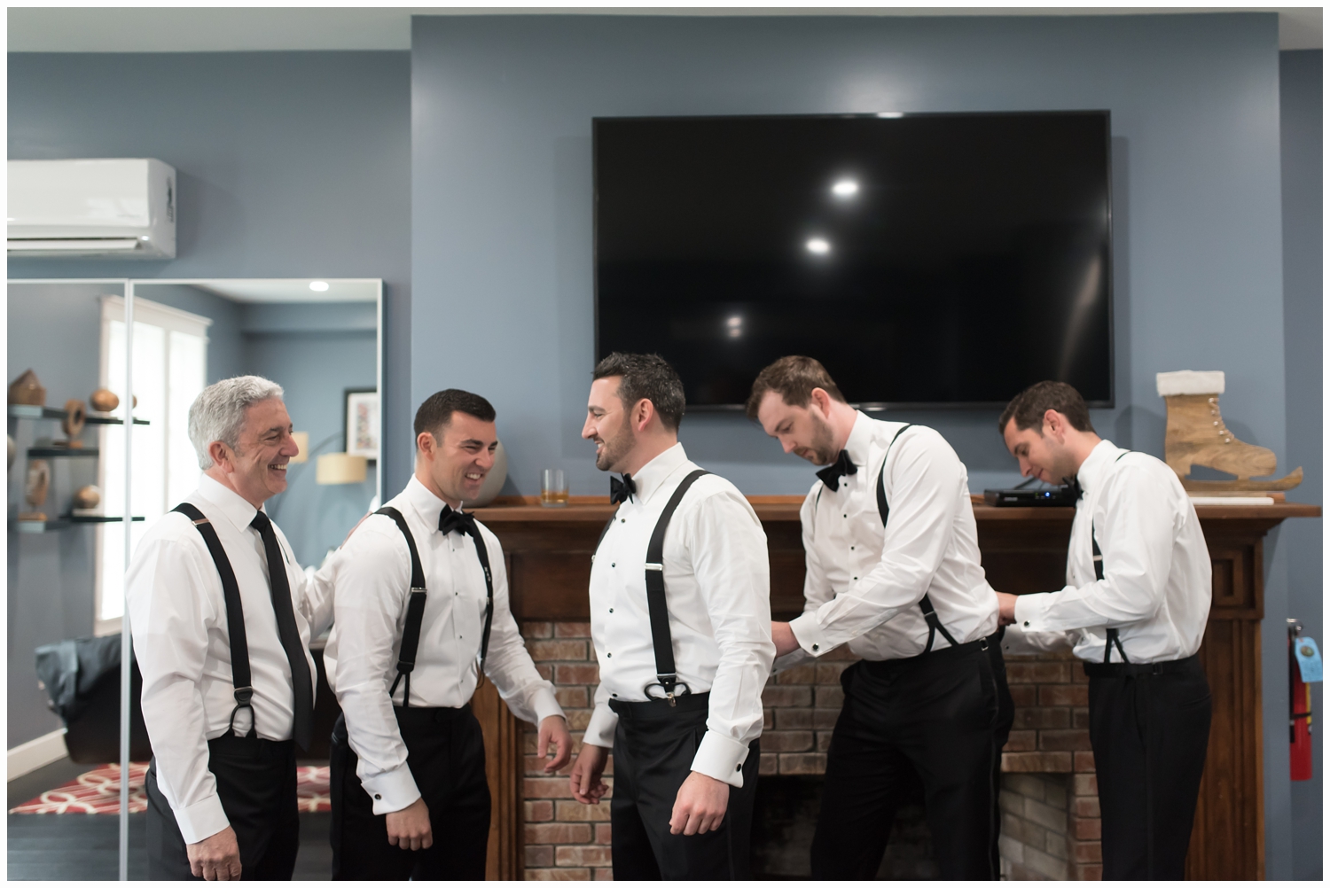 groom and groomsmen getting ready