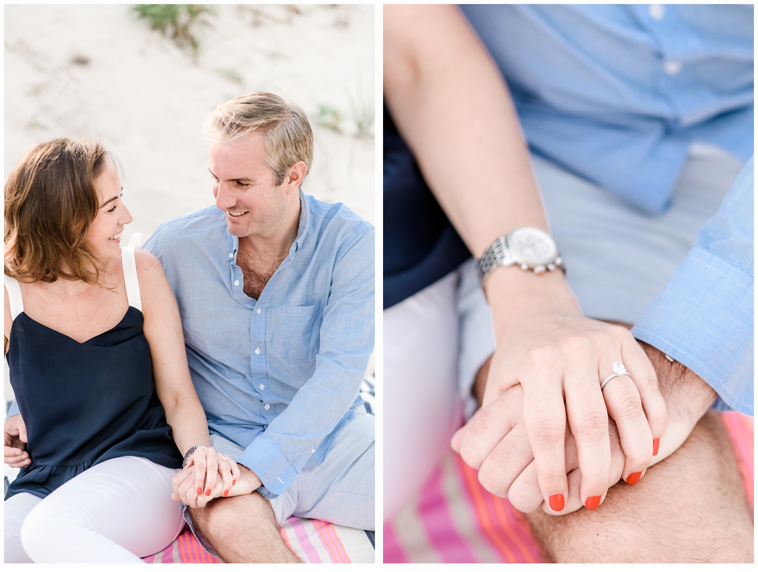 couple holding hands on beach