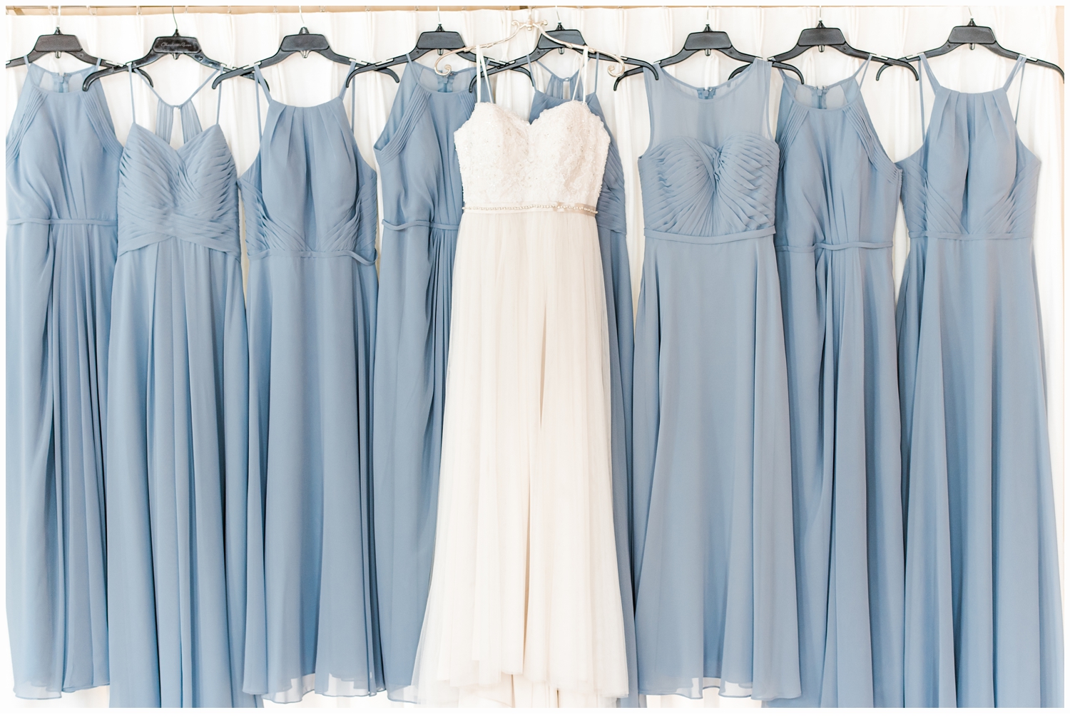 bridesmaids blue dresses