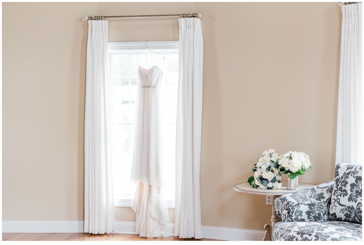 wedding dress in bridal suite