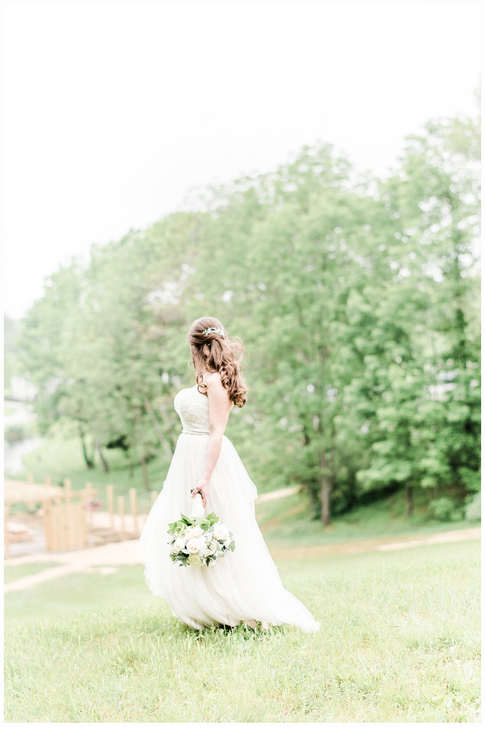 bridal portrait in a green meadow