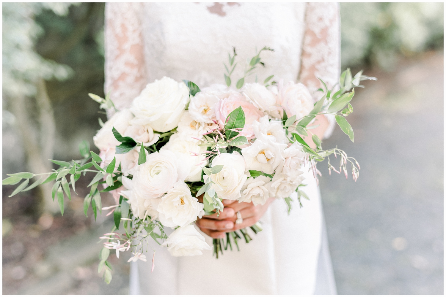 bride holding wedding bouquet