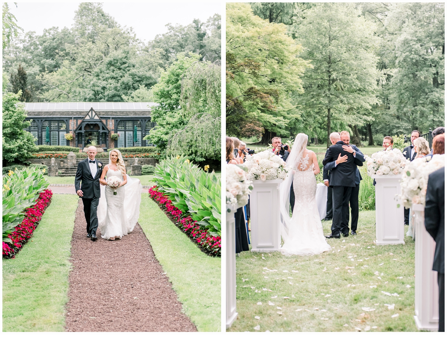 father escorting bride down the aisle