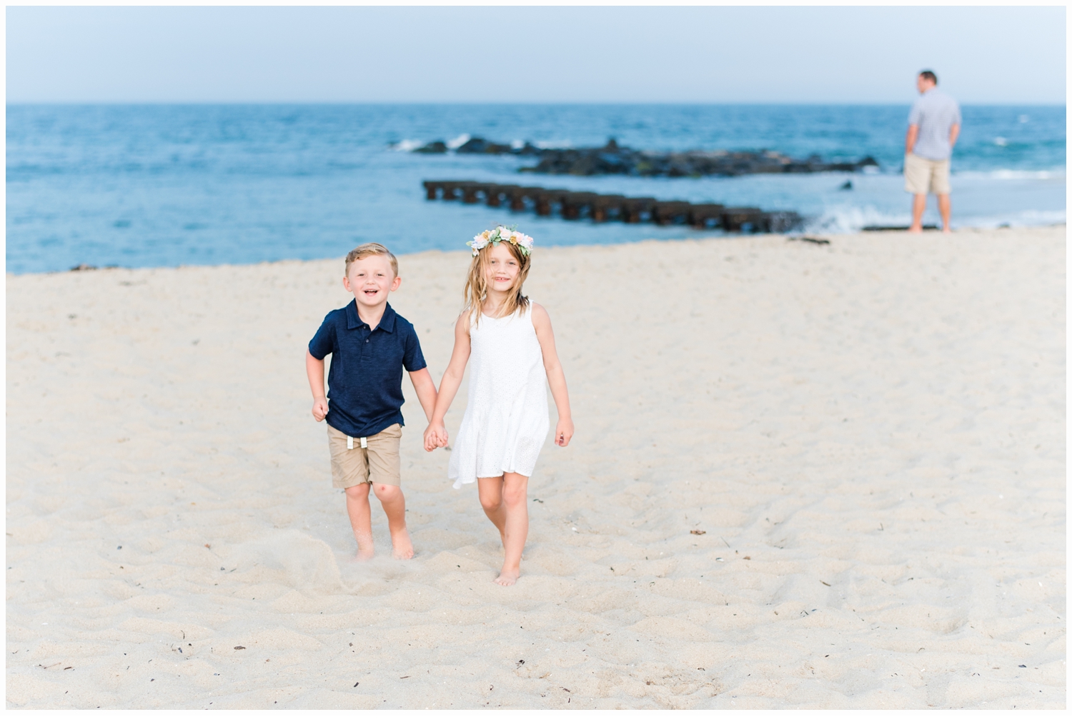 children walking on beach