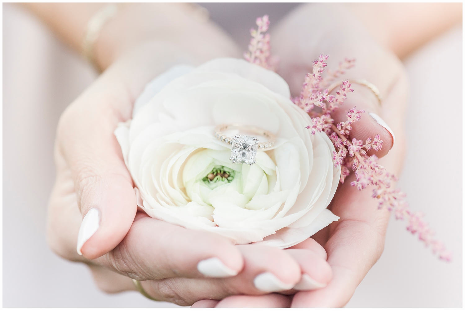 engagement ring in pretty flower