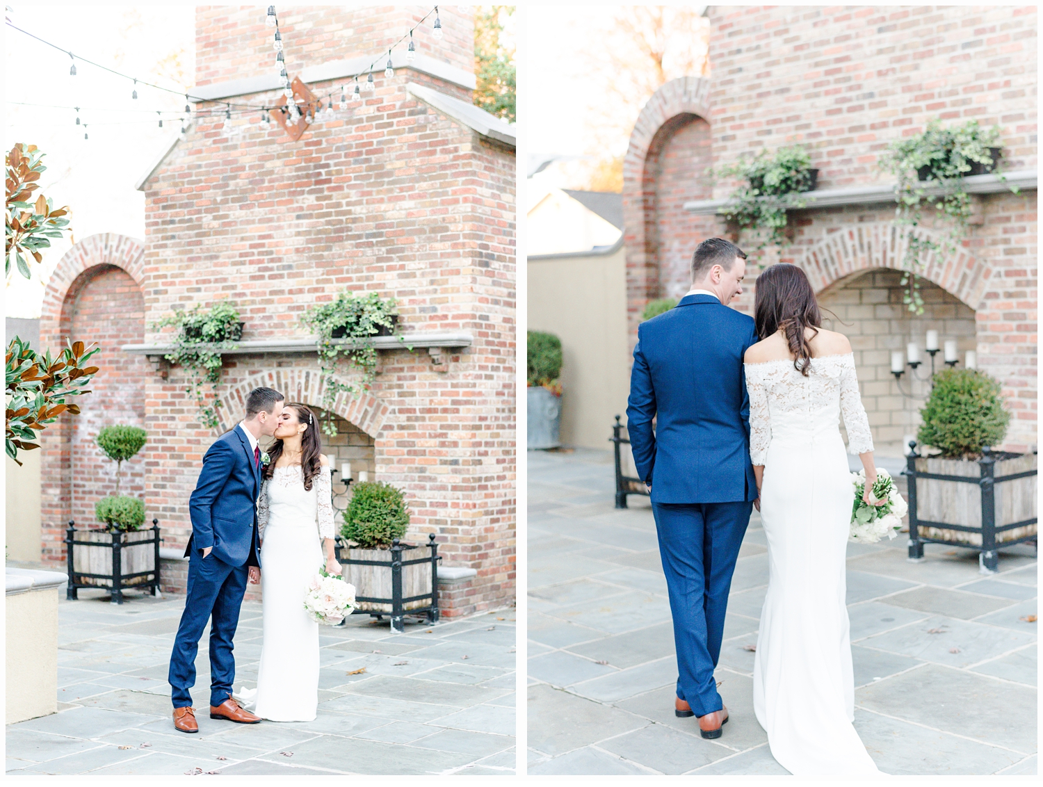 bride and groom portrait session on wedding day