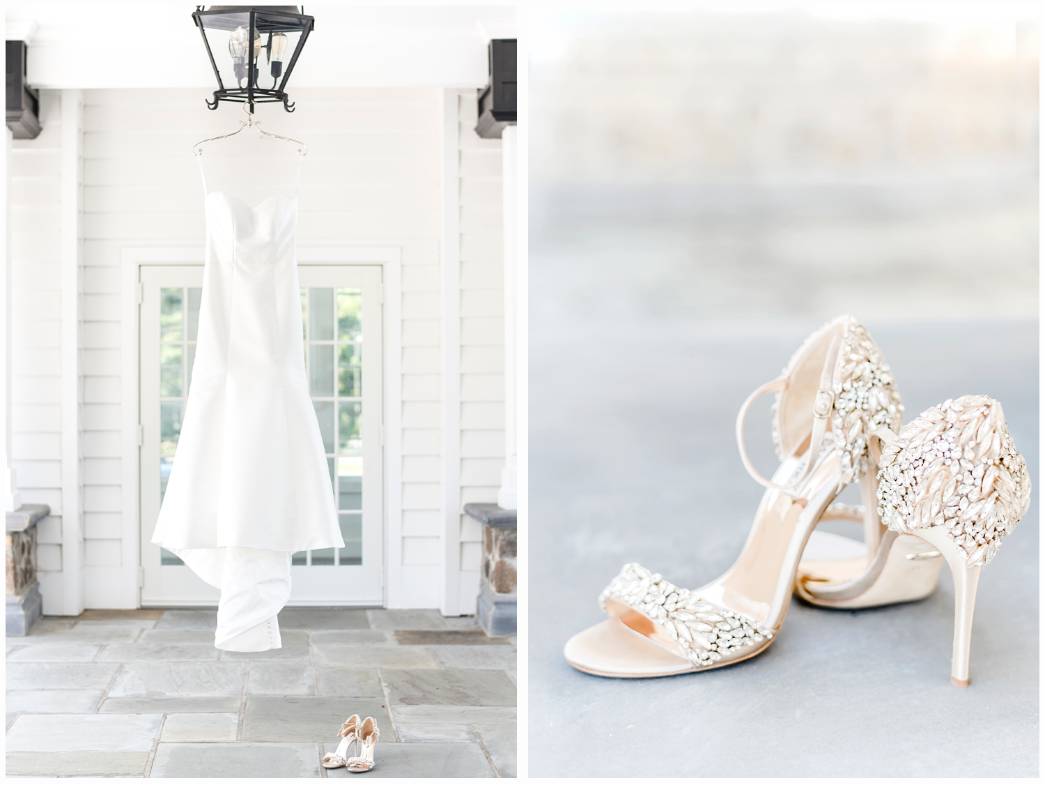 picture of wedding gown and wedding shoes