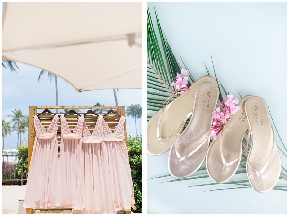bridesmaids dresses and sandals