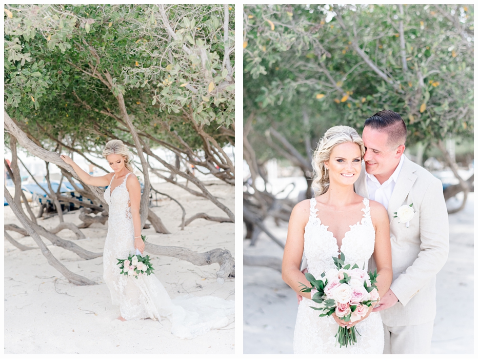 bride and groom portraits at the beach