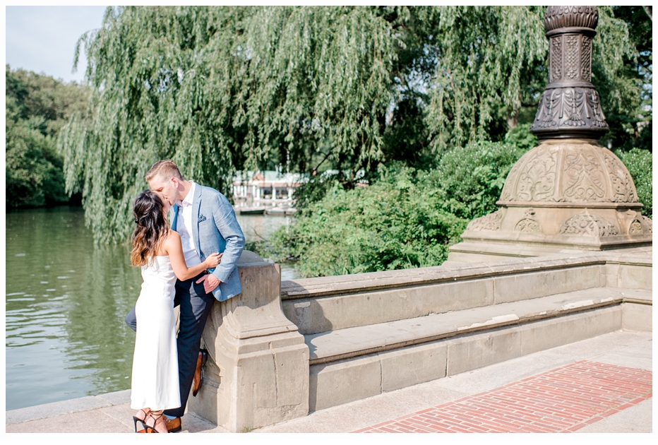 engaged couple in central park