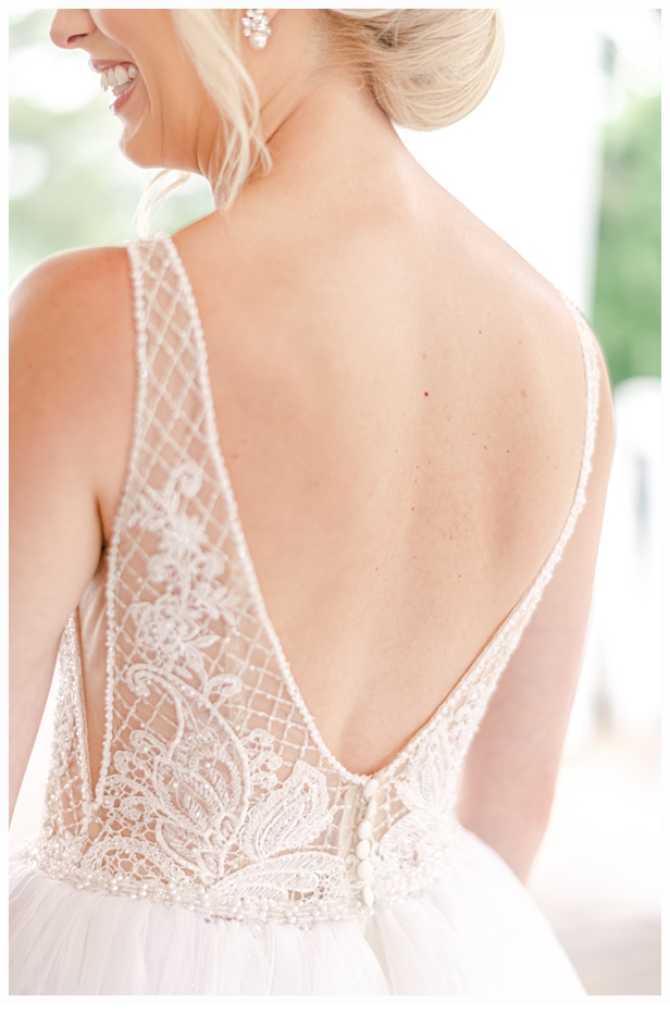 back of bridal gown