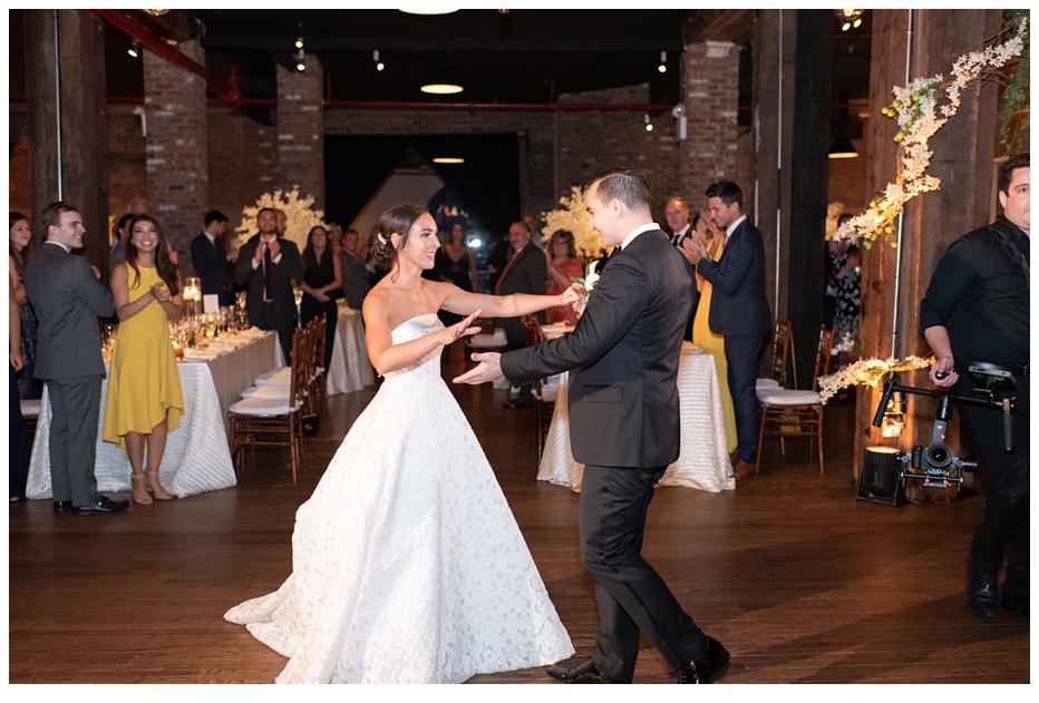 bride and groom first dance at their wedding