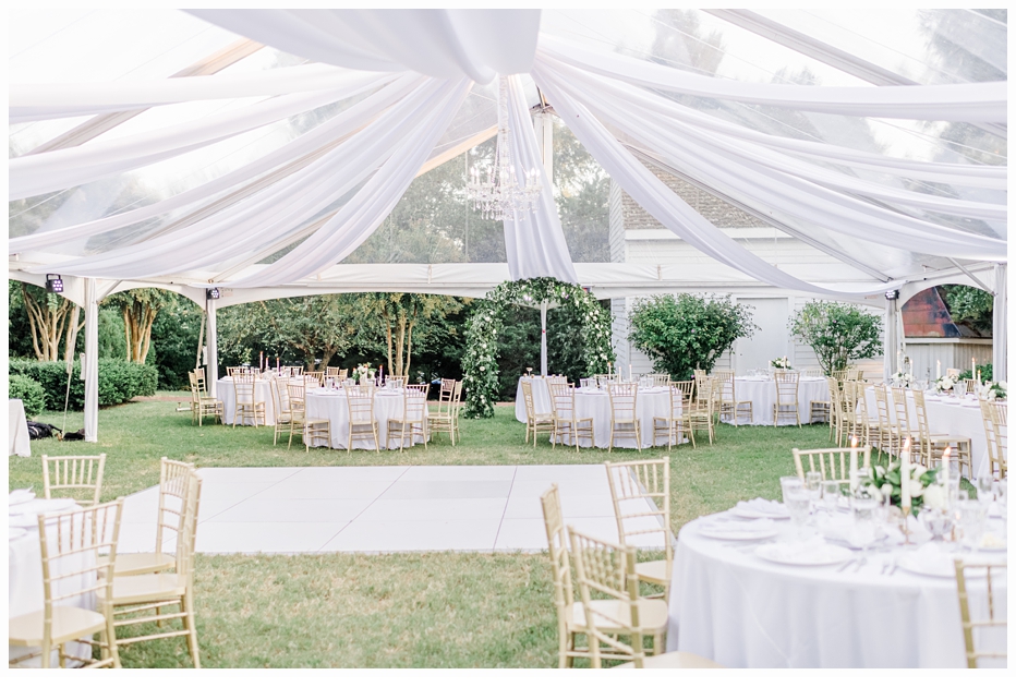 reception at a tent