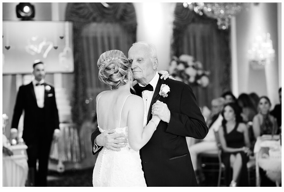 bride and dad having their first dance together