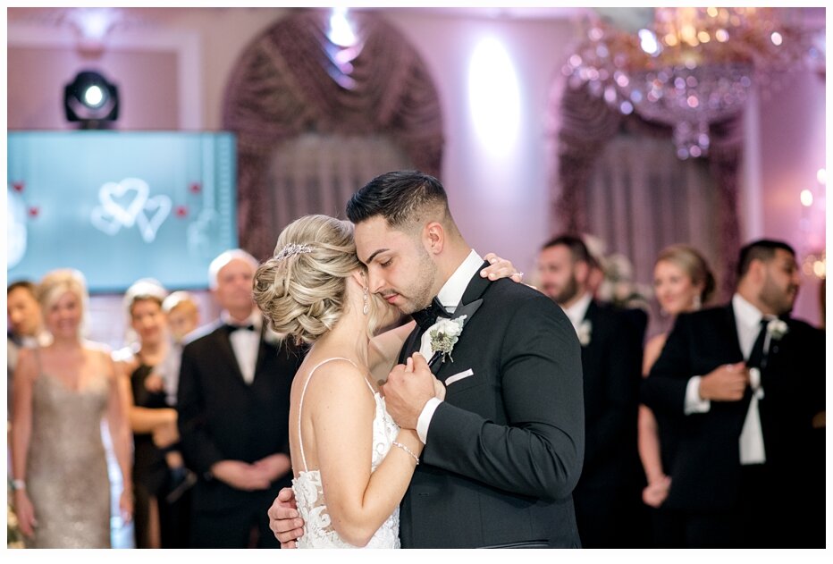 bride and groom having their first dance