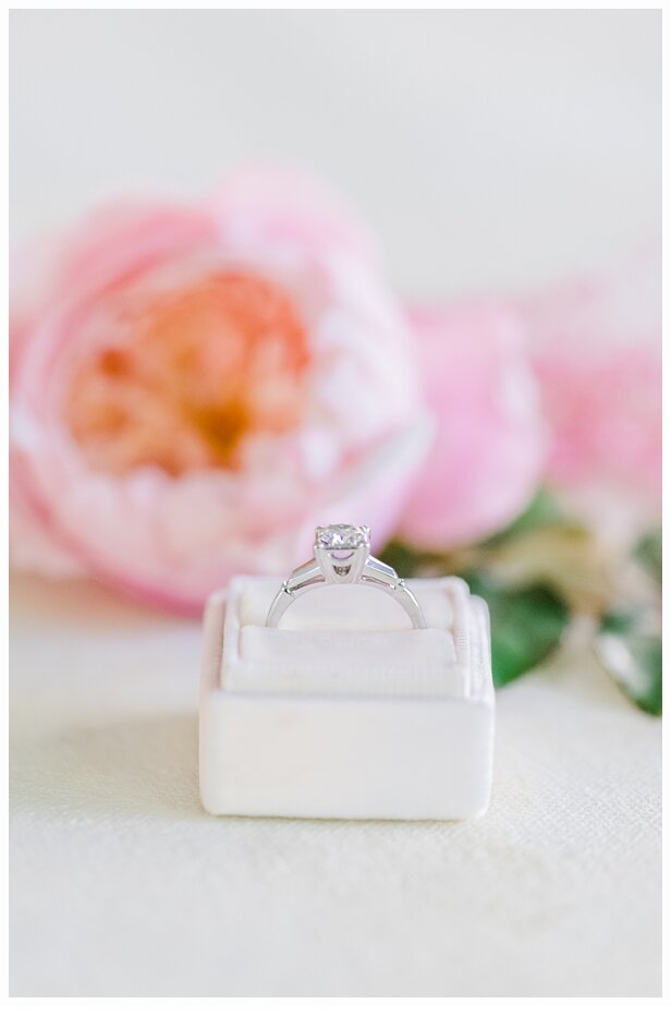 engagement ring in pink ring box