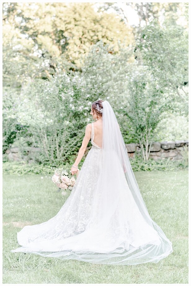 bridal portrait in a pretty garden