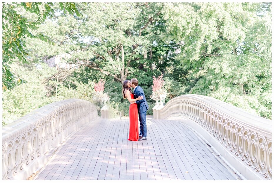 couple on bow bridge central park