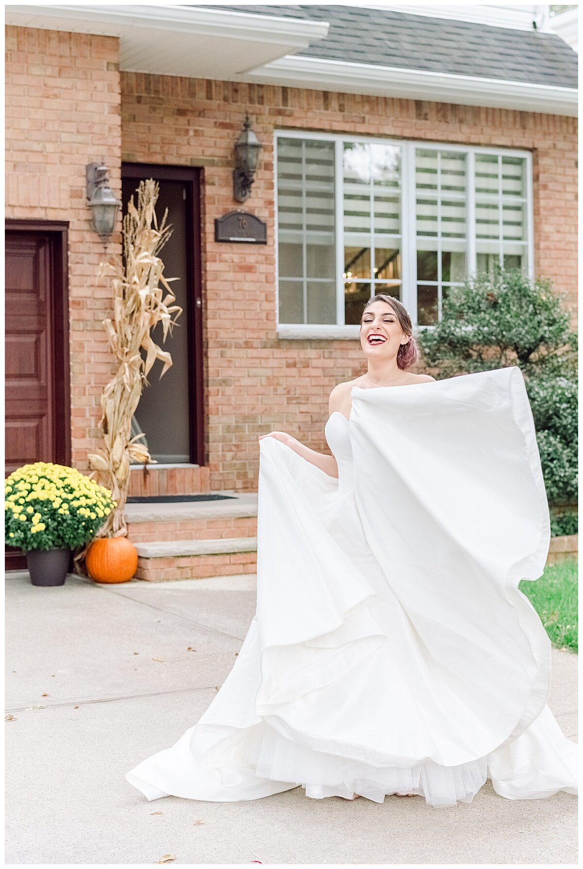 bride dancing in her wedding gown