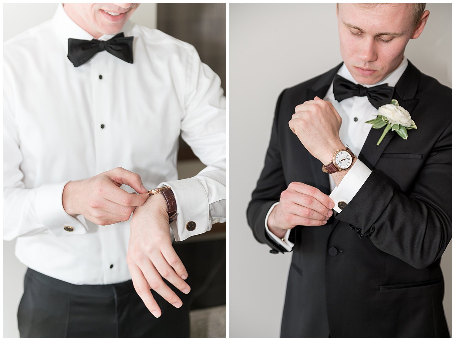 groom pics putting on his cufflinks