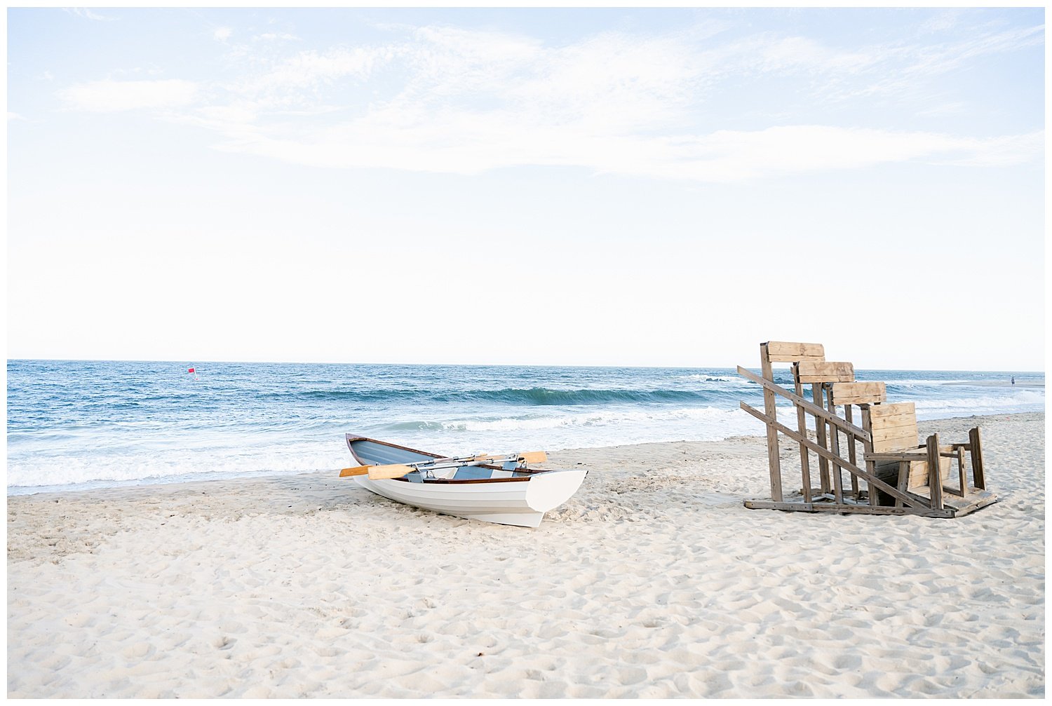 pretty rowboat on the beach