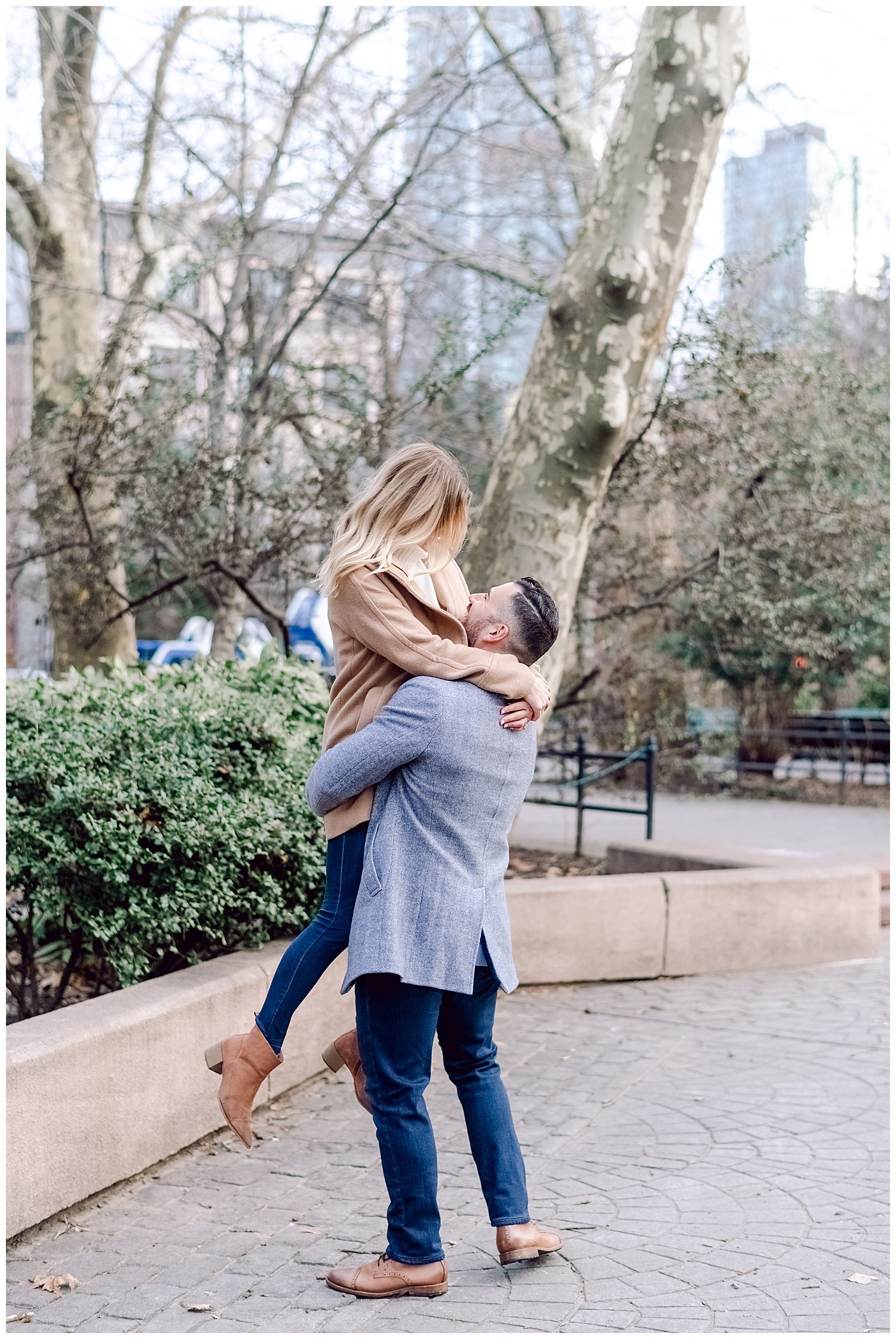 engaged couple dancing 