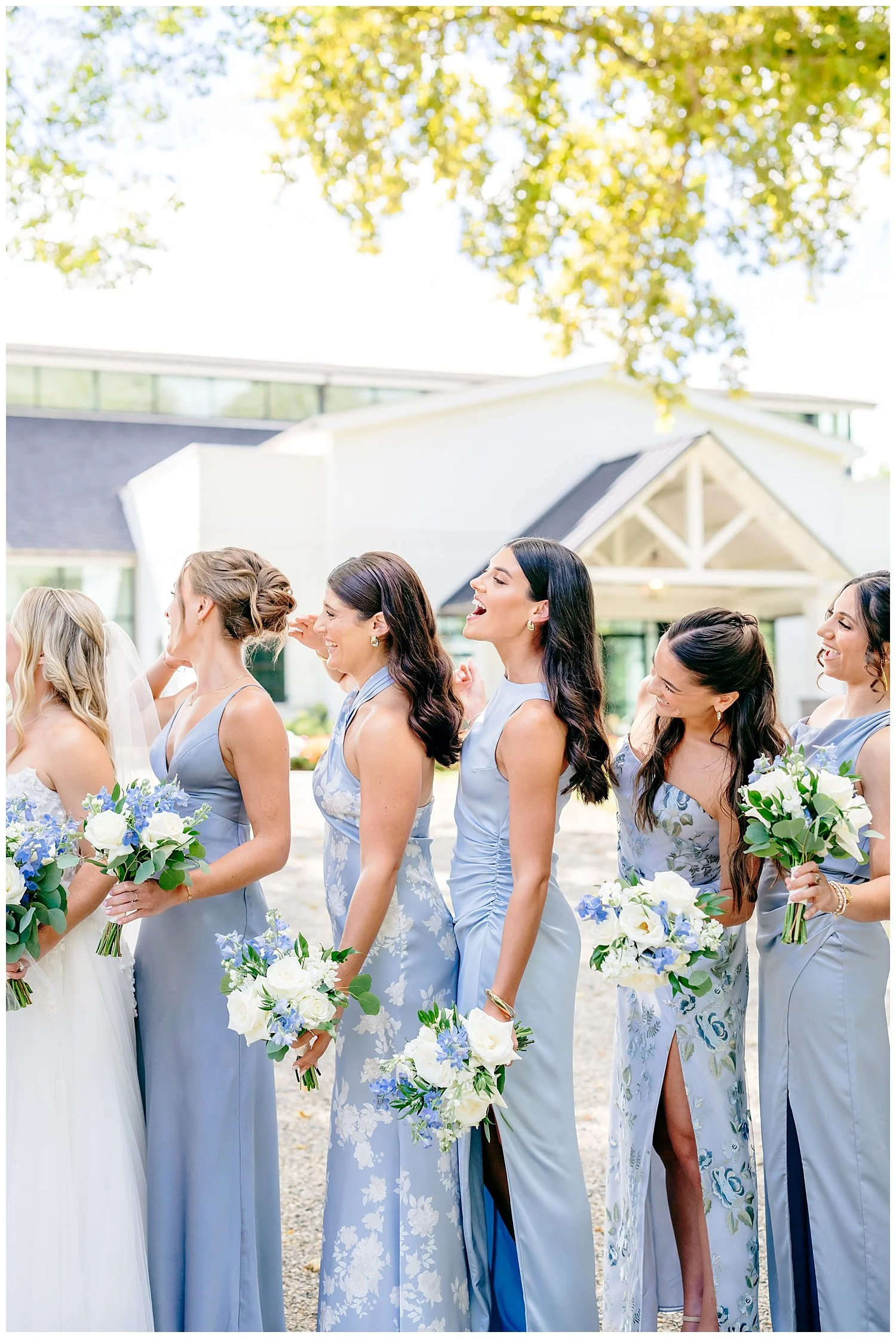 bridesmaids laughing