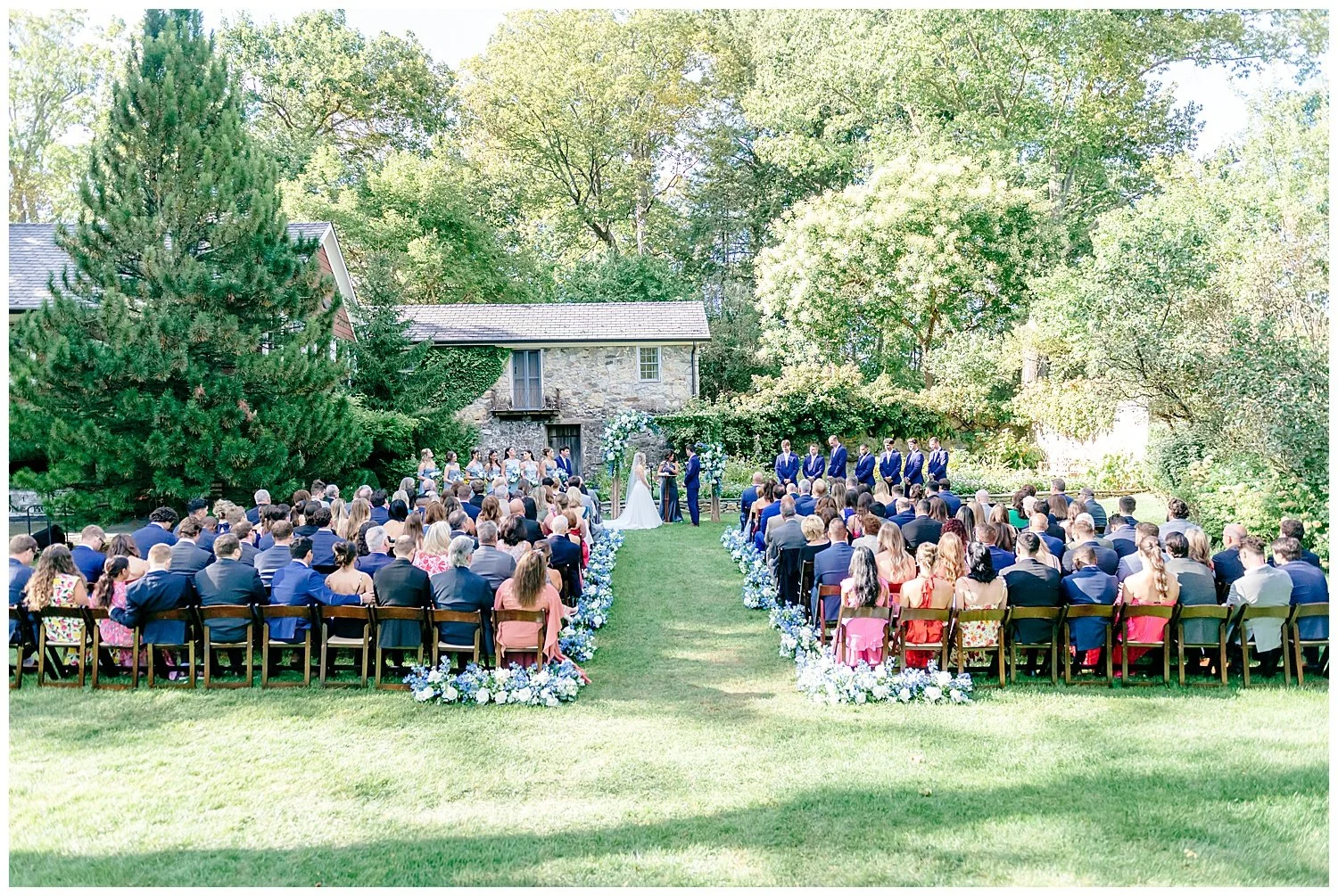 wedding ceremony at crossed keys estate