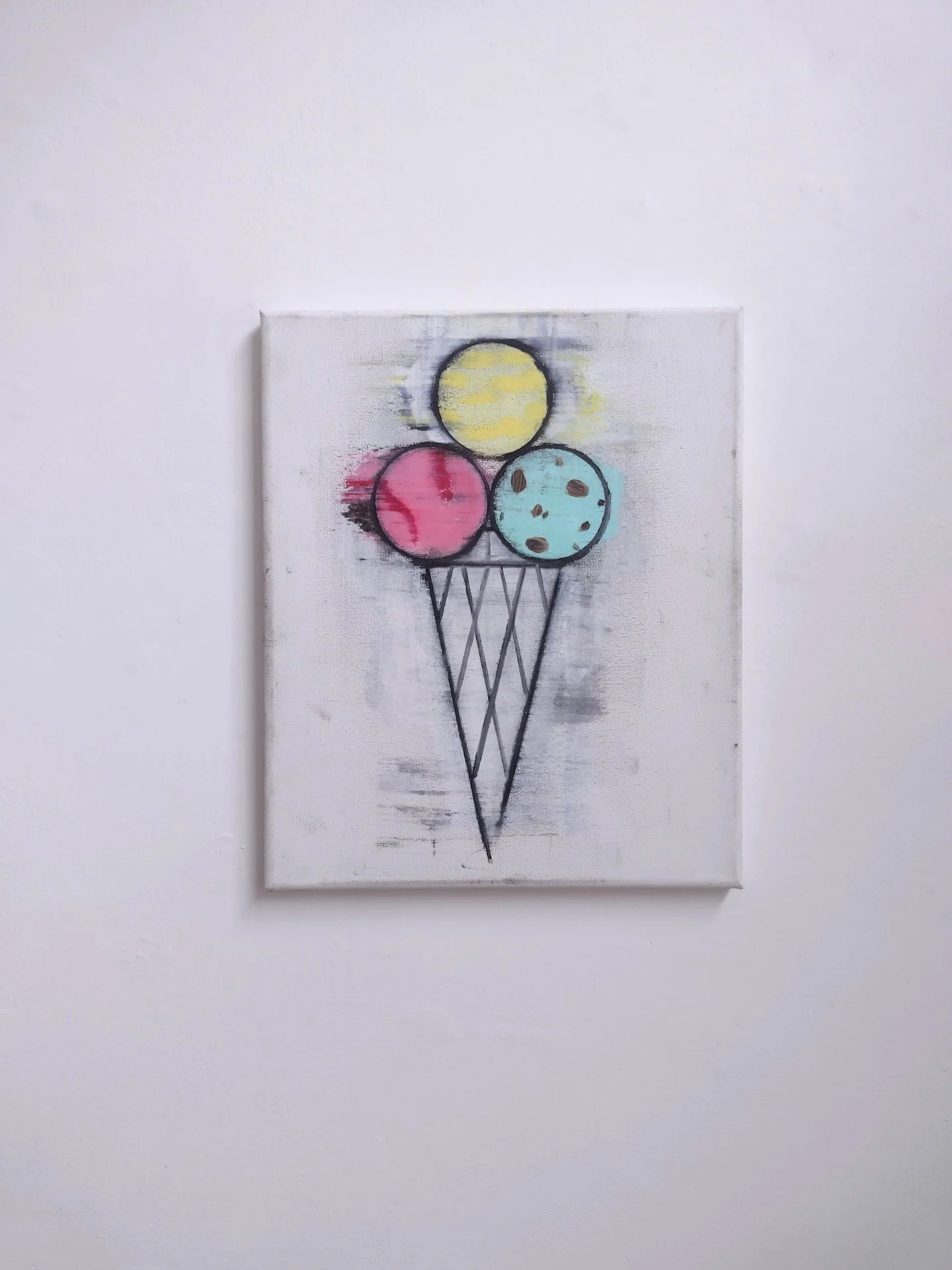 Tricolour / oil canvas / 25x30

In one episode of the Simpsons, Homer has free rein designing a car. He borrows and takes all his fave bits from automobile history and designs what he believes to be the ultimate car. Theres a German word which comes 