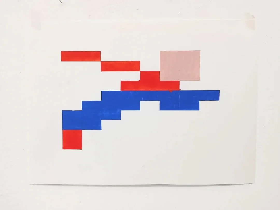 Have a go hero (4 kilobyte style)

Oil stick on A3 paper
Study for painting *dead neon*
🔴🔵
Old tech vs old tech

Think
Joseph Albers +
Carl Andre equivalent +
Helio Oiticica +
Hirst spot paintings +
Richter colour charts +
Atari 2600

Give it all a