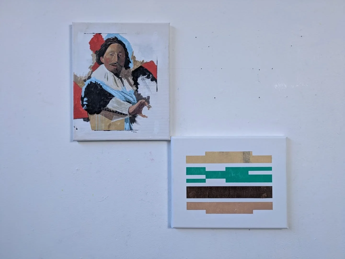 Burgher King

Acrylic on canvas both 30*25cm
Cheap gag I know, but if you want a bit more than just the quick fix fast food culture hit then 👉 In the early 2000&rsquo;s I assisted ex director of the Wallace Collection John Ingamells when he was cata