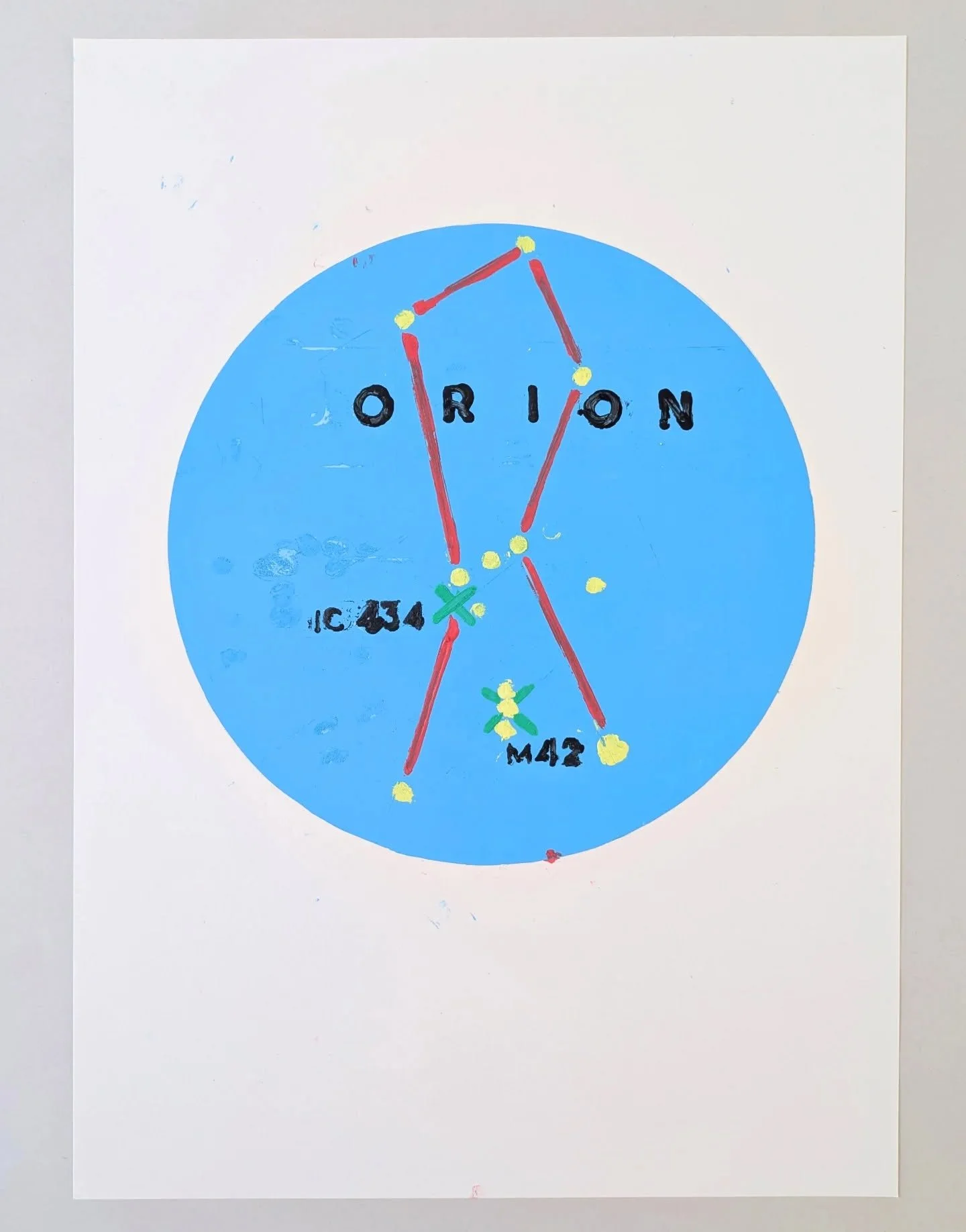Study for a belt 
A3 
#oil on #paper 
#star #constellation
#42