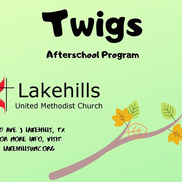 Twigs begins September 9. Register you kids today at lakehillsUMC.org.