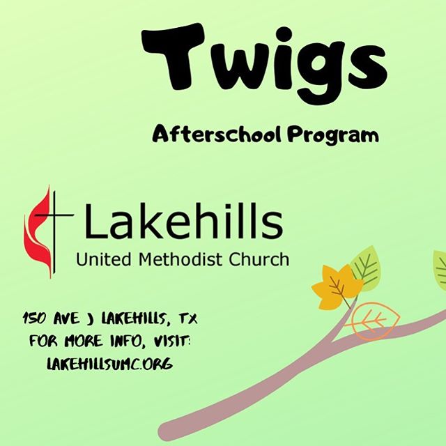 Visit lakehillsumc.org/twigs to register your kiddos.