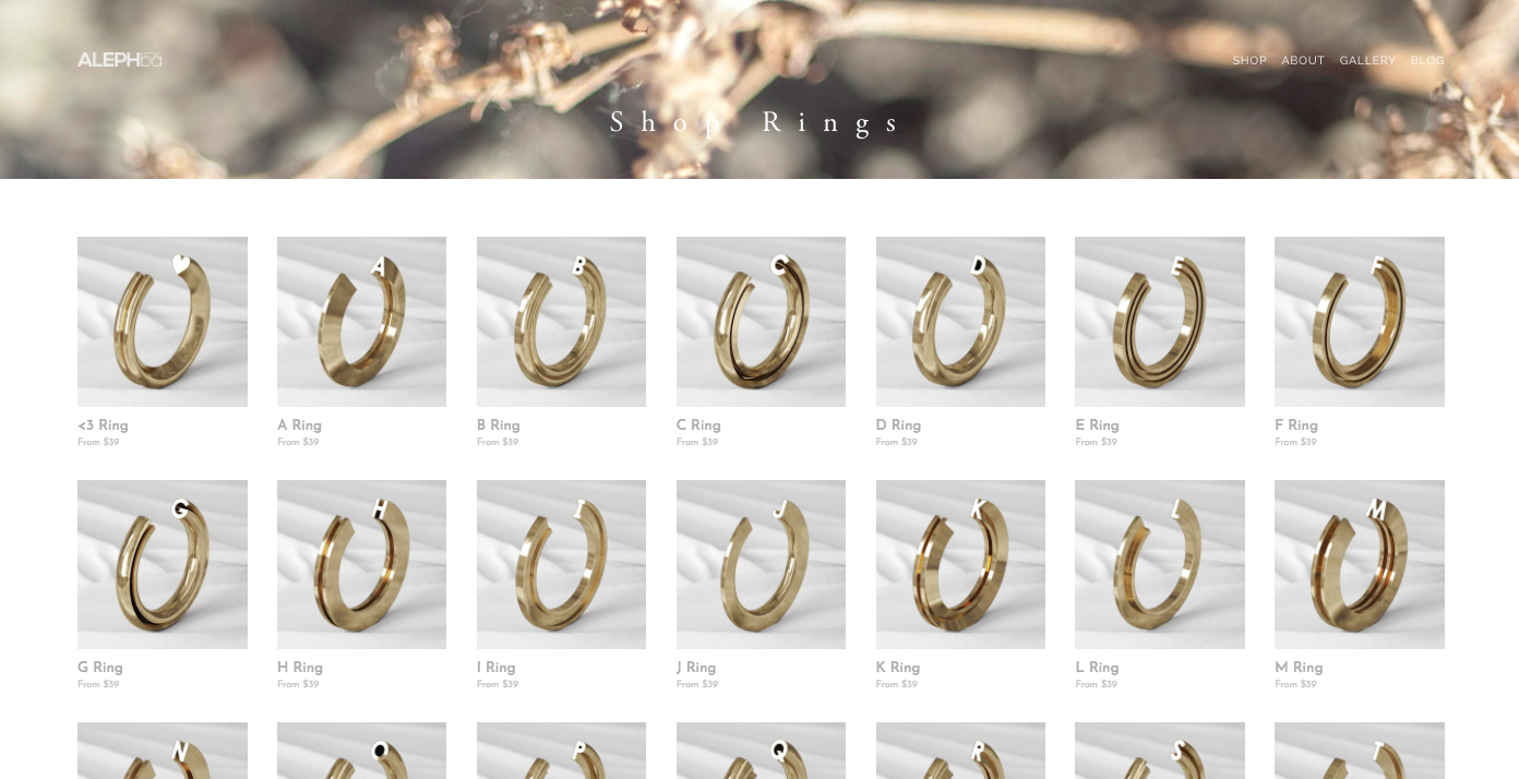 ALEPHba Jewellery website