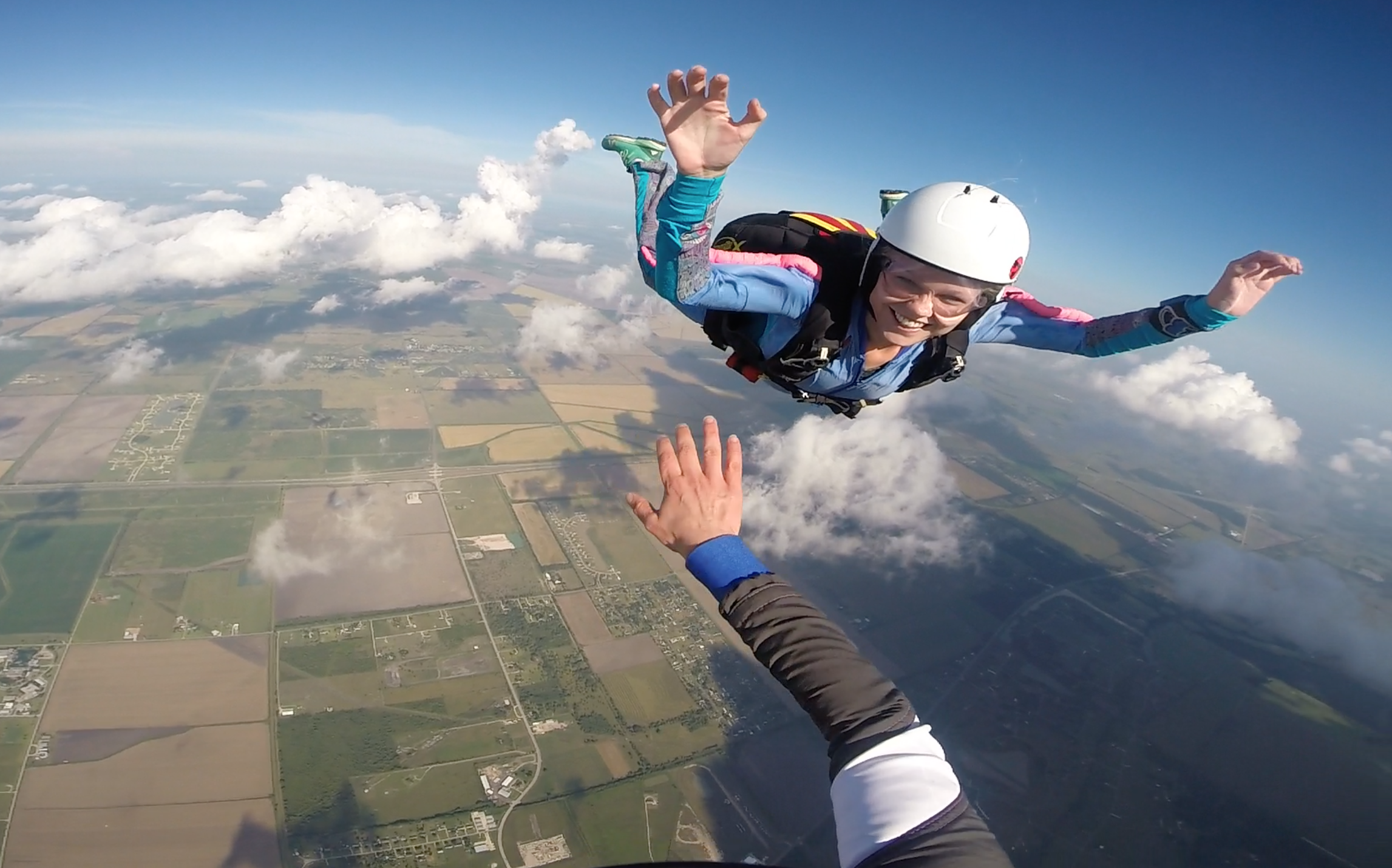 enjoying the view at skydive spaceland