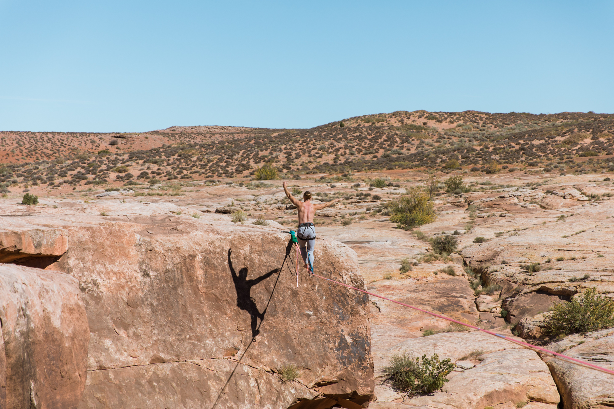 Sketchy Andy's 30th Birthday // Walking a highline in Moab // Outdoor Adventure Photographer // www.abbihearne.com