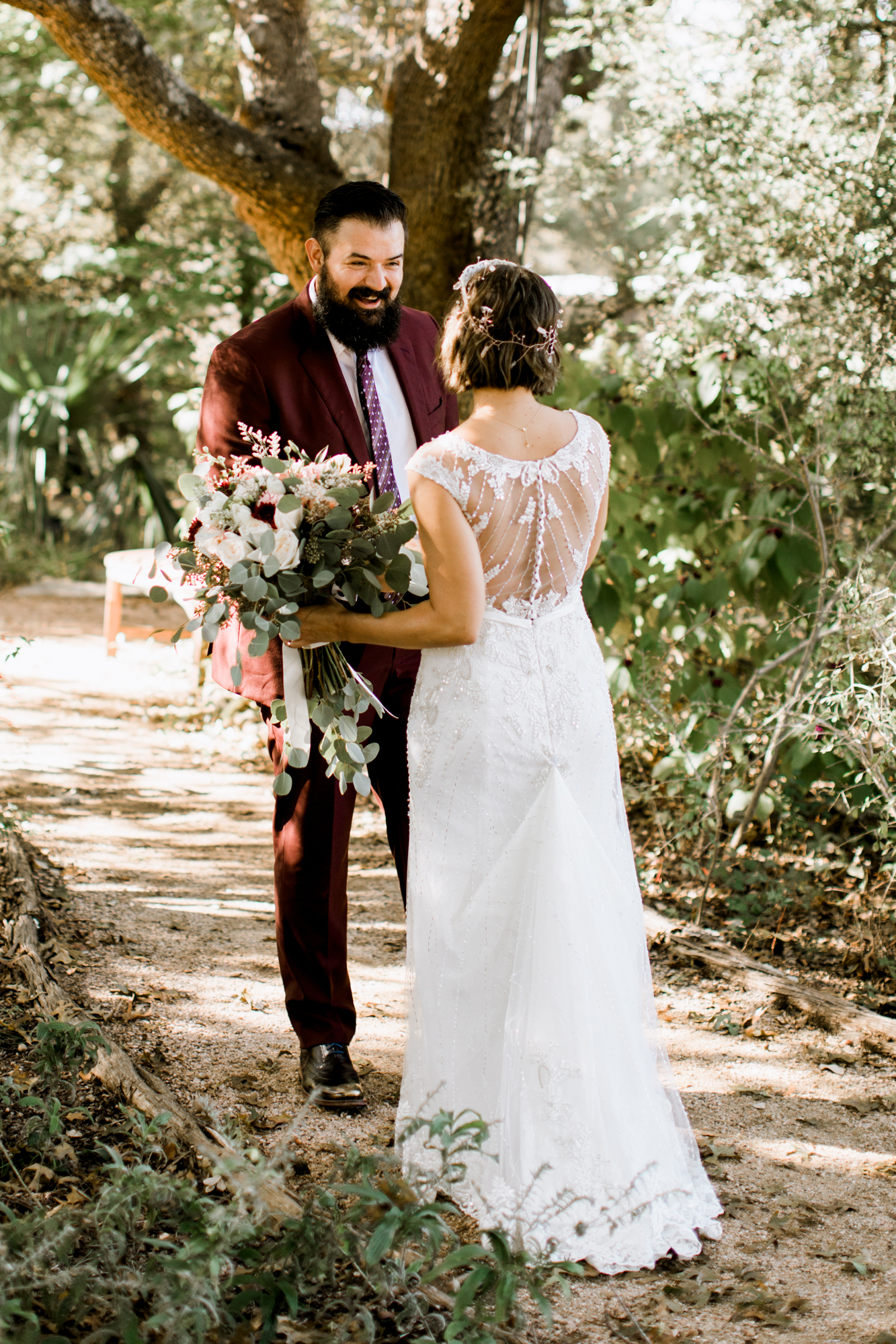 hipster bride & groom // Fall Garden party wedding at Lady Bird Johnson Wildflower Center // austin, texas wedding photographer // www.abbihearne.com