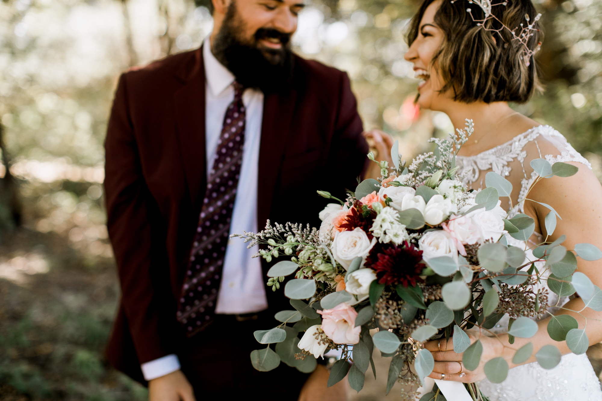 hipster bride & groom // Fall Garden party wedding at Lady Bird Johnson Wildflower Center // austin, texas wedding photographer // www.abbihearne.com
