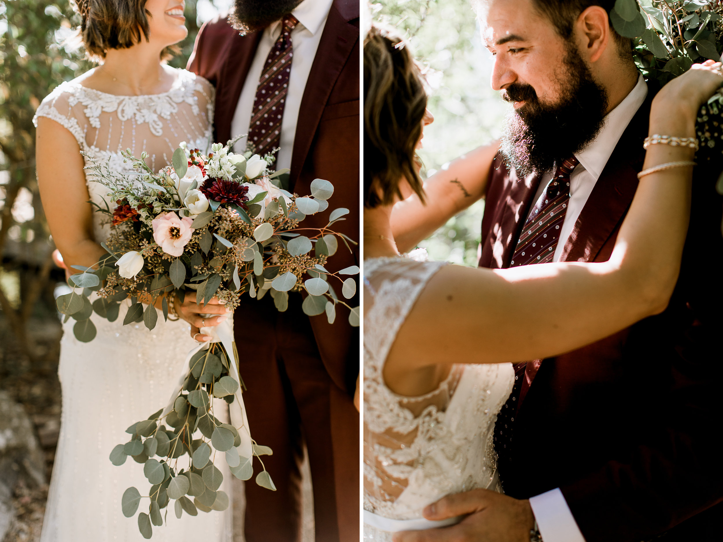 hipster bride & groom // Fall Garden party wedding at Lady Bird Johnson Wildflower Center // austin, texas wedding photographer // www.abbihearne.com