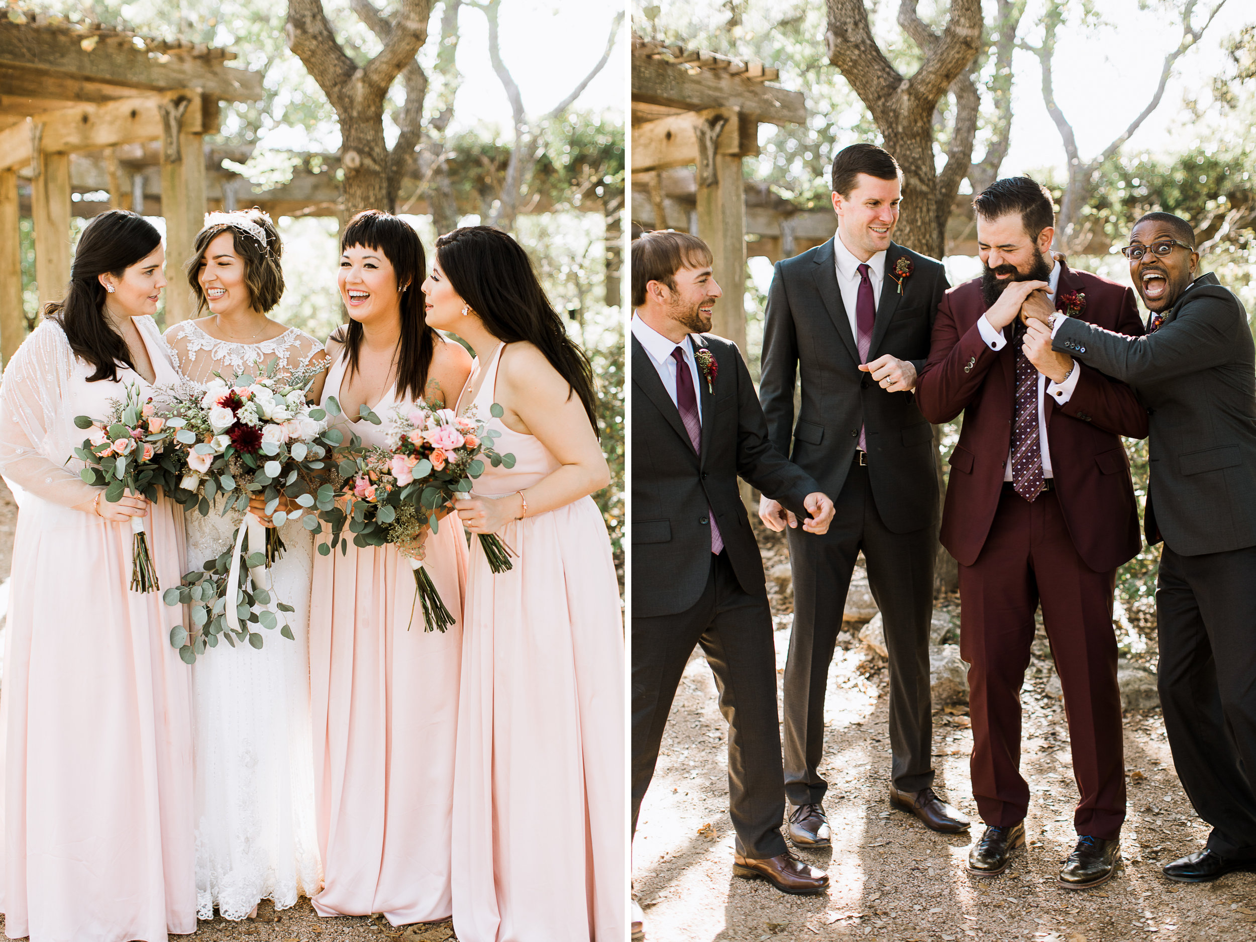 hipster bride & groom // Fall Garden party wedding at Lady Bird Johnson Wildflower Center // austin, texas wedding photographer // www.abbihearne.com