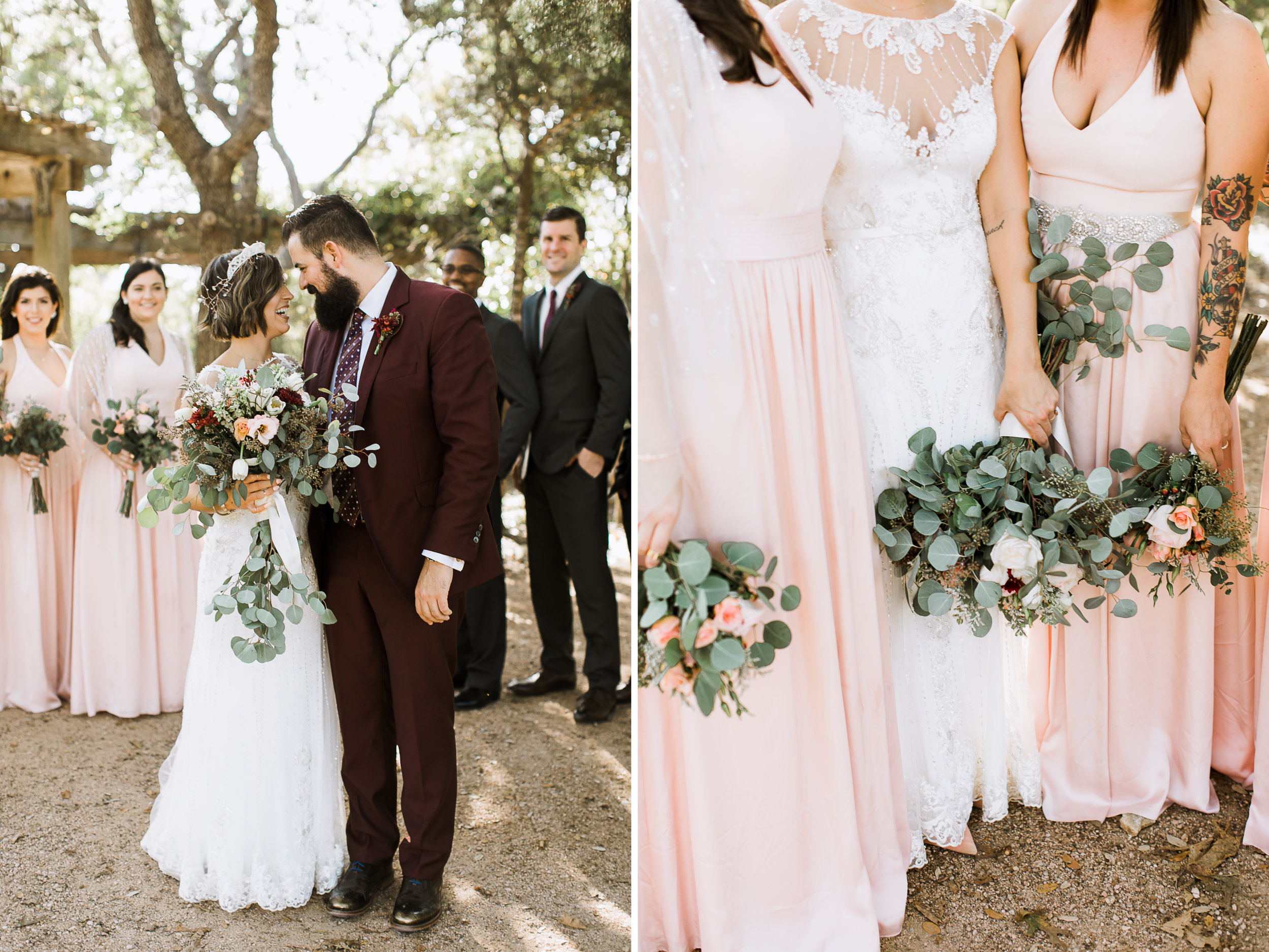 hipster bride & groom // Fall Garden party wedding at Lady Bird Johnson Wildflower Center // austin, texas wedding photographer // www.abbihearne.com