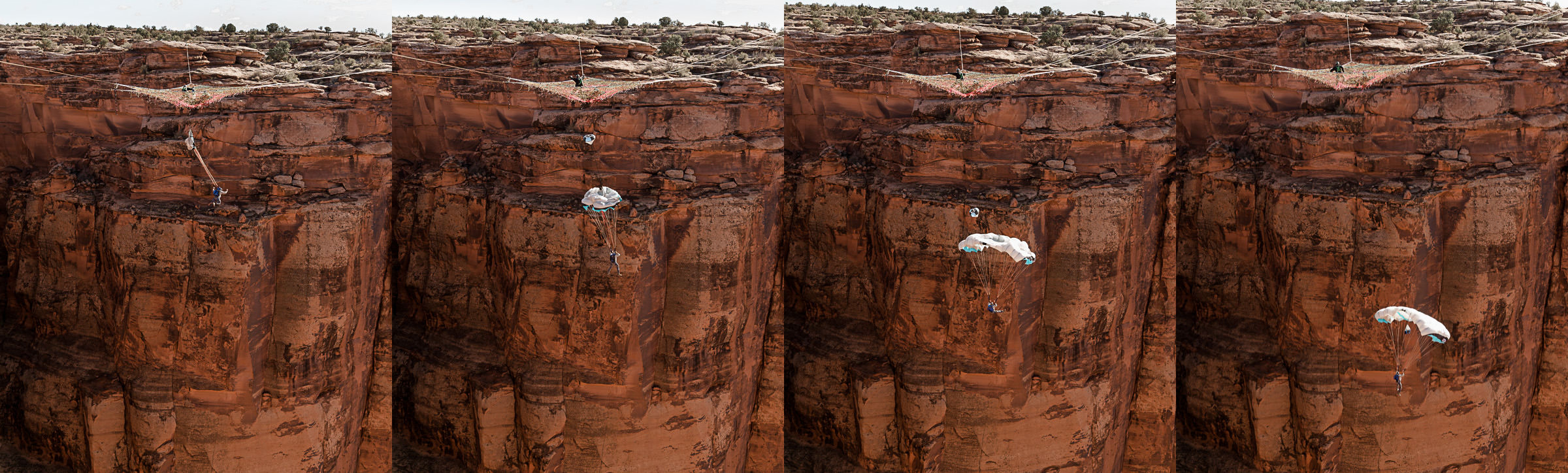 BASE jumping, Highlining, and Rock Climbing in Moab, Utah // extreme sports adventure photography // GGBY + Turkey Boogie 2016 // www.abbihearne.com