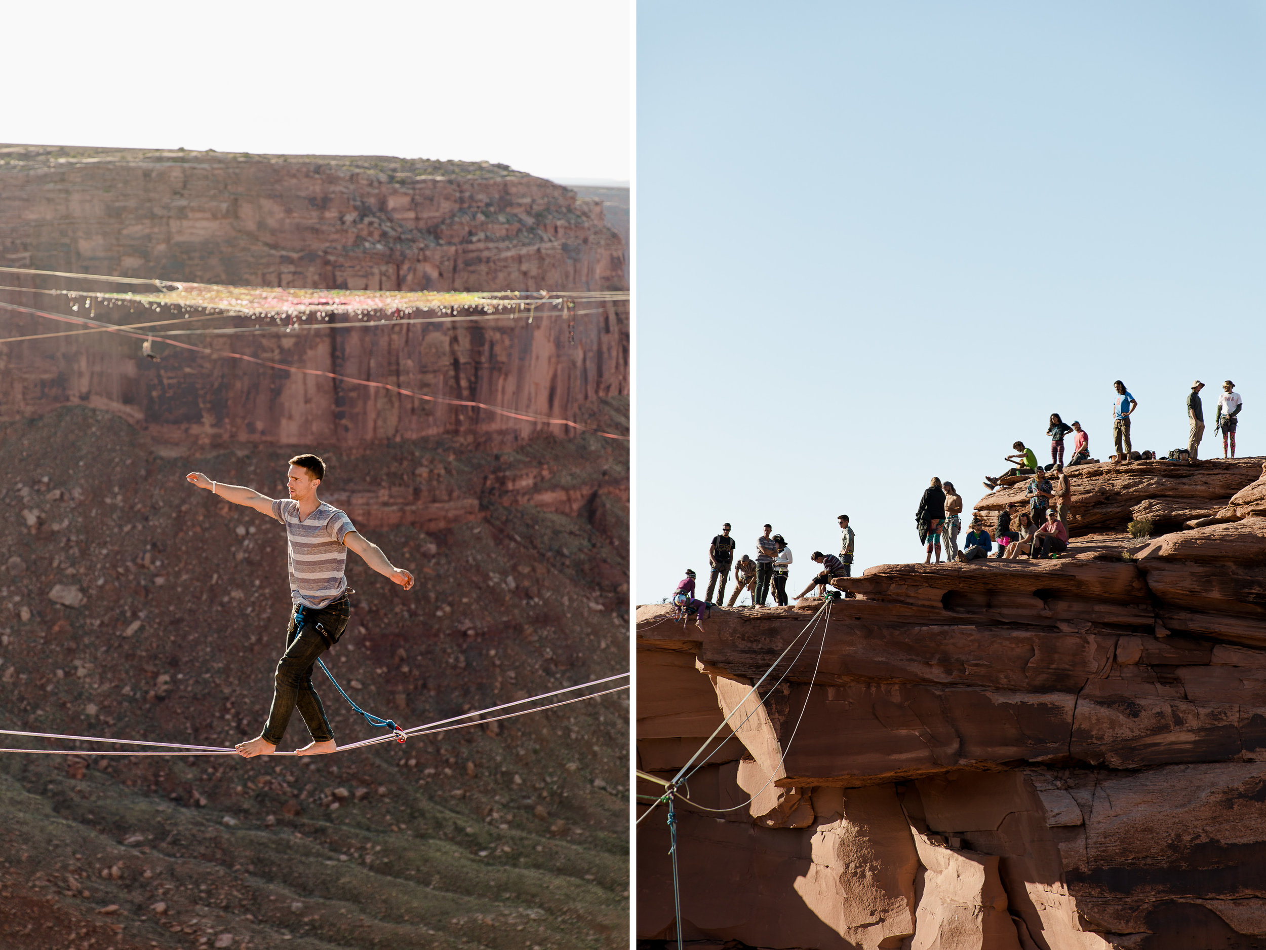 BASE jumping, Highlining, and Rock Climbing in Moab, Utah // extreme sports adventure photography // GGBY + Turkey Boogie 2016 // www.abbihearne.com