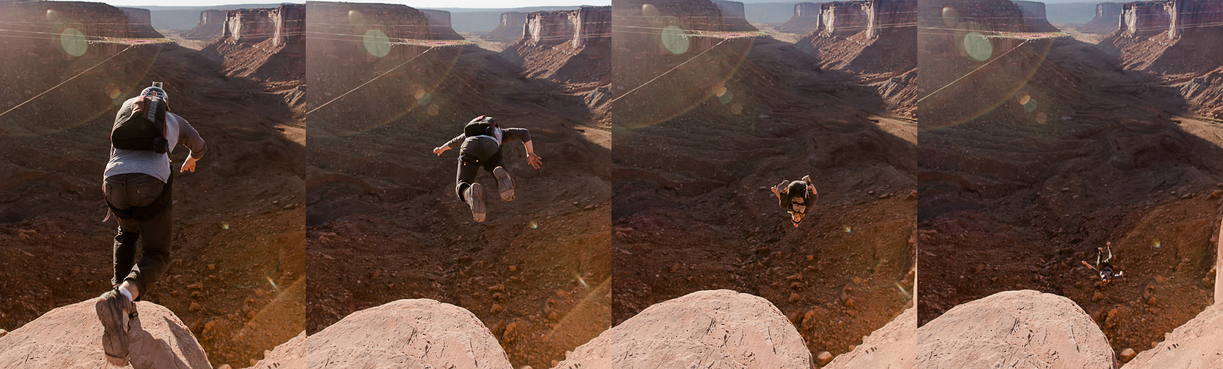 BASE jumping, Highlining, and Rock Climbing in Moab, Utah // extreme sports adventure photography // GGBY + Turkey Boogie 2016 // www.abbihearne.com