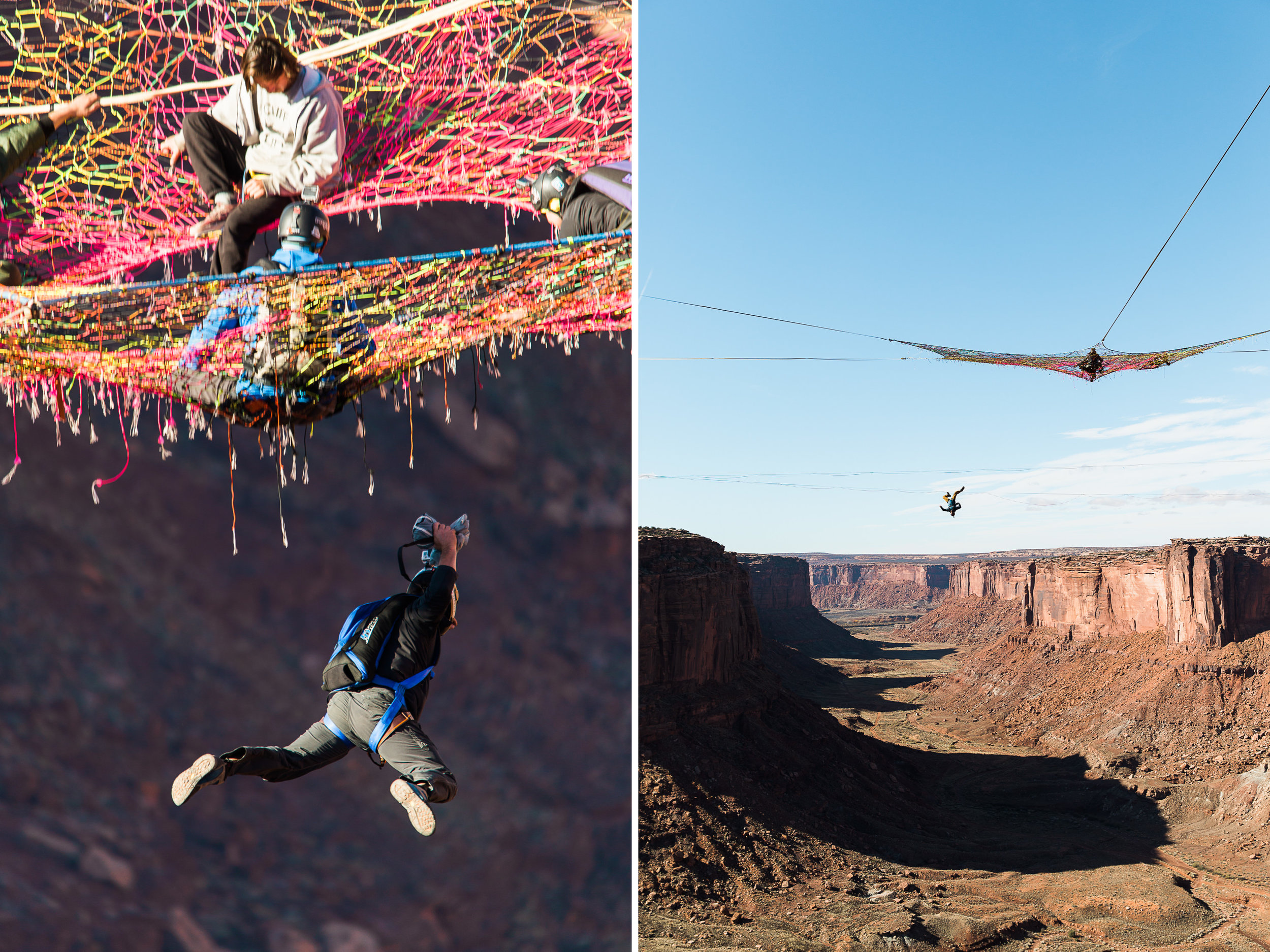 BASE jumping, Highlining, and Rock Climbing in Moab, Utah // extreme sports adventure photography // GGBY + Turkey Boogie 2016 // www.abbihearne.com