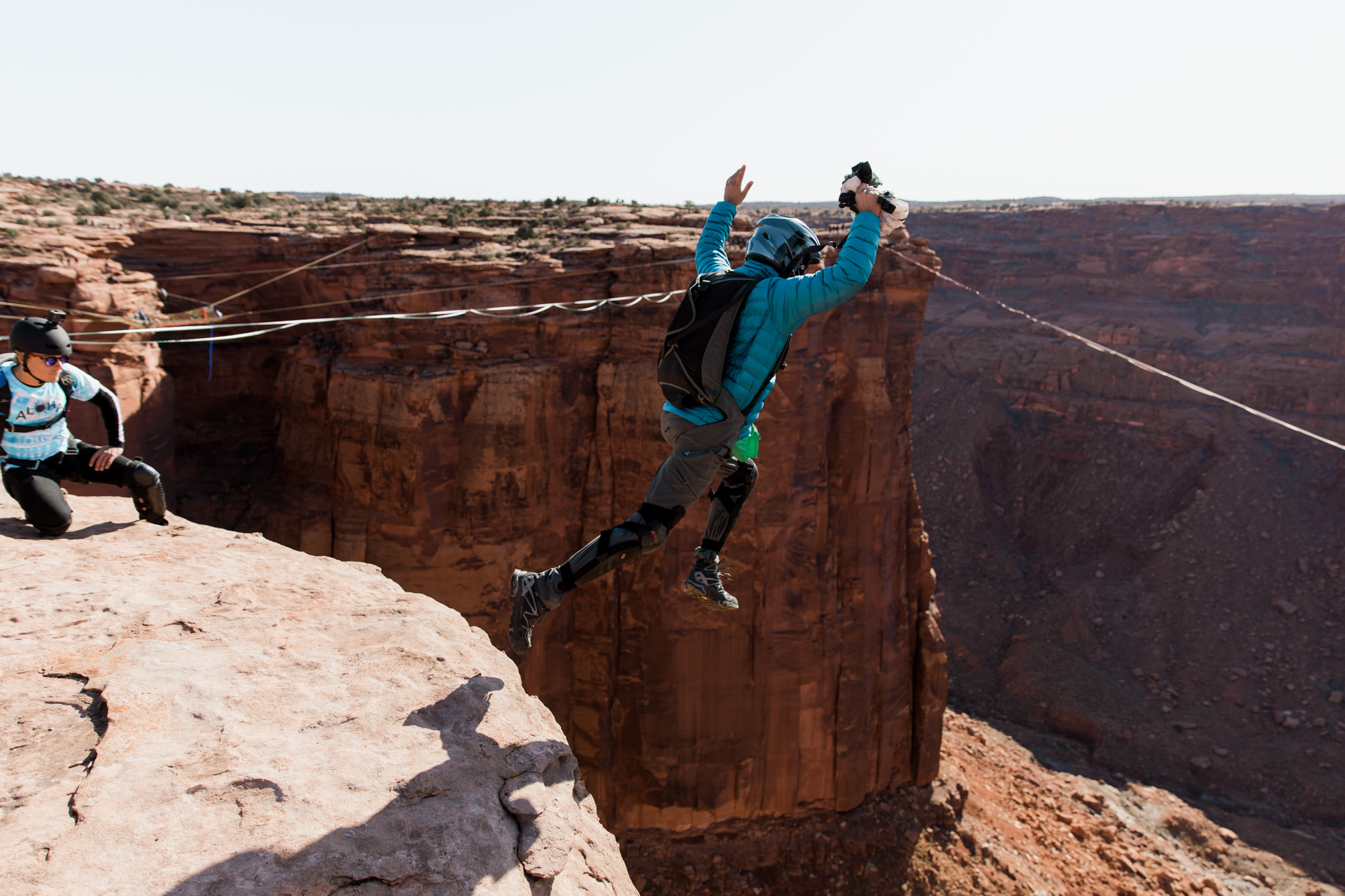 BASE jumping, Highlining, and Rock Climbing in Moab, Utah // extreme sports adventure photography // GGBY + Turkey Boogie 2016 // www.abbihearne.com