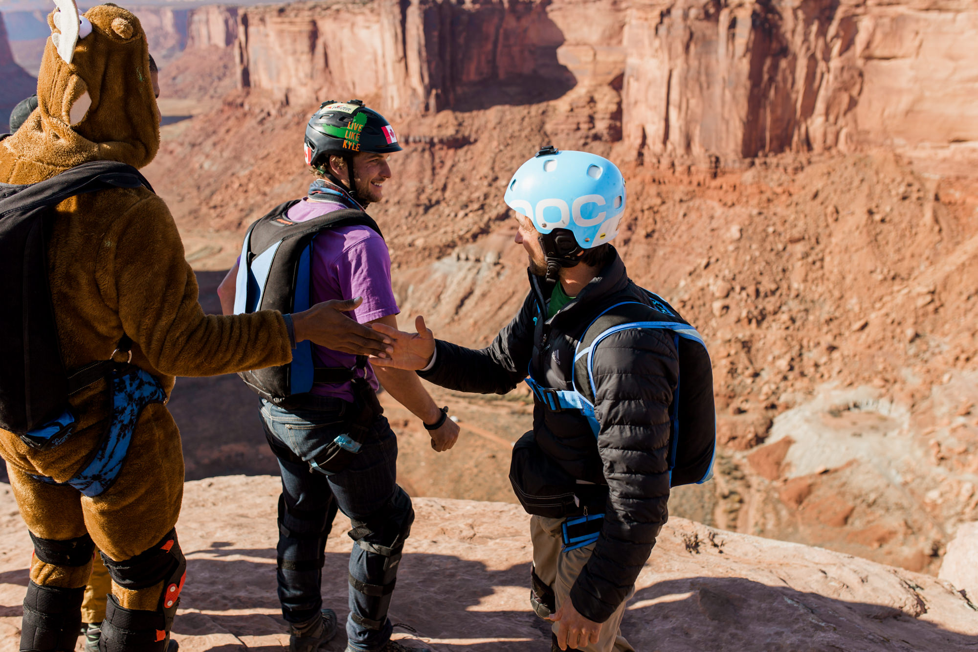 BASE jumping, Highlining, and Rock Climbing in Moab, Utah // extreme sports adventure photography // GGBY + Turkey Boogie 2016 // www.abbihearne.com