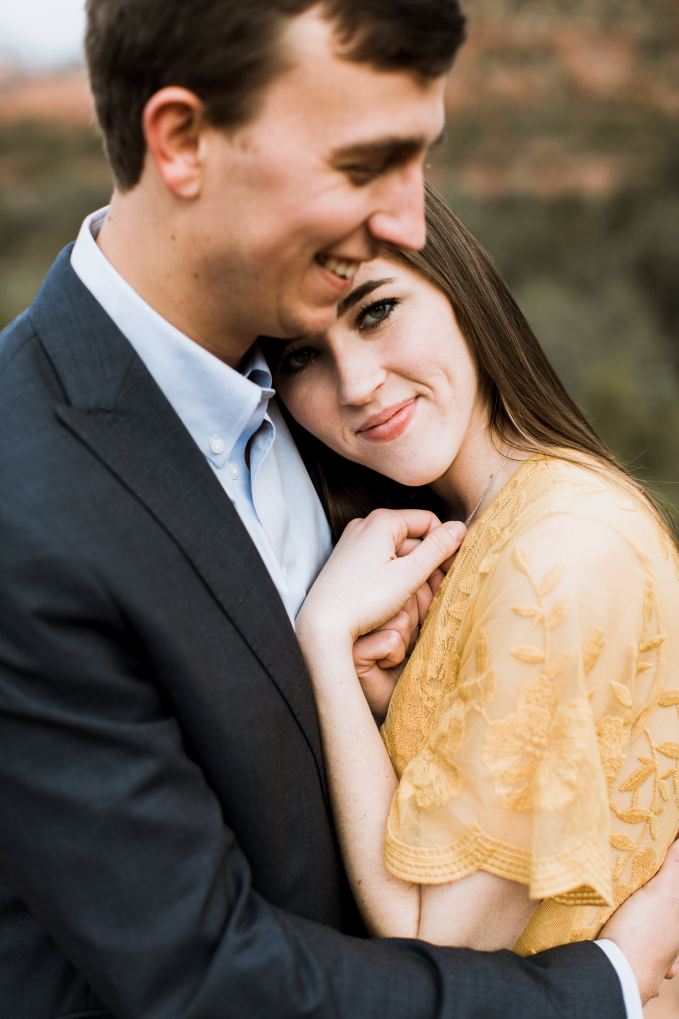 snowy desert engagement photos in sedona, arizona // adventure wedding photographer // www.abbihearne.com